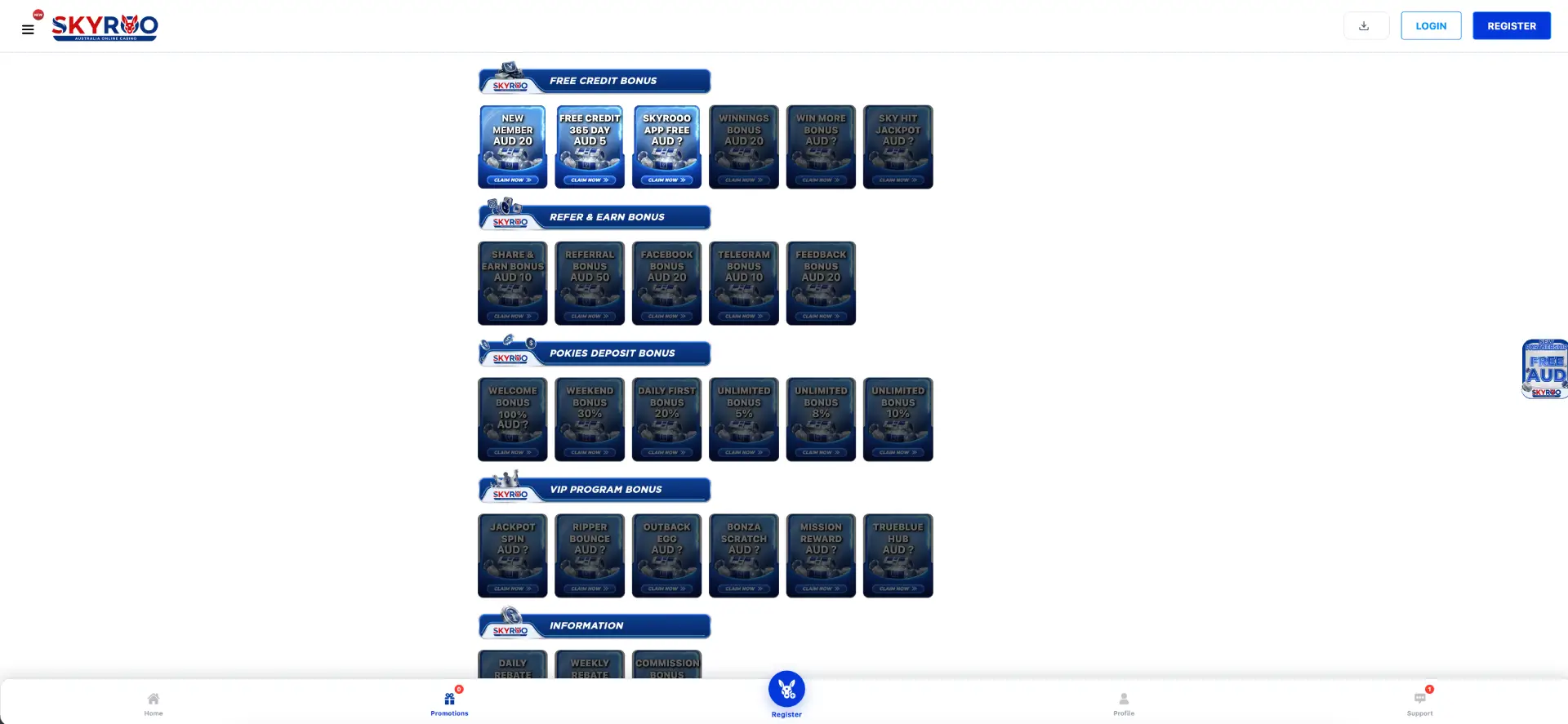 Skyroo bonuses and promotions